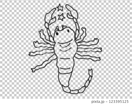鉛筆画風の星座のイラスト 123395125