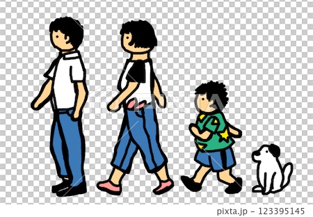 鋼筆式家庭插畫 123395145