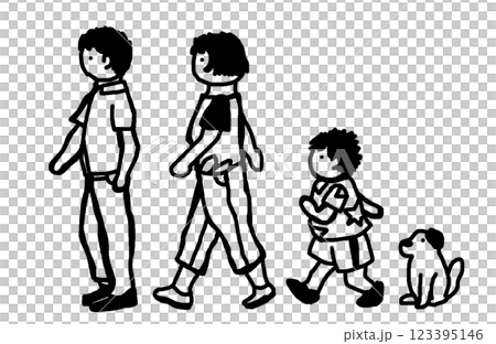 鋼筆式家庭插畫 123395146