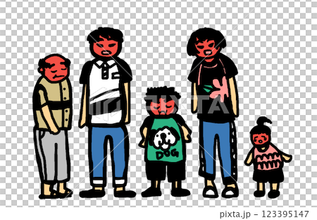鋼筆式家庭插畫 123395147