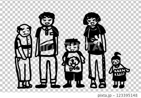 Pen-style family illustration Pen-style family illustration 123395148