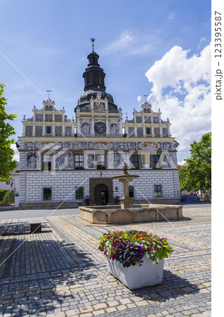 Historic centre of the town Stribro in Tachov district in the Plzen Region, Czech Republic, sunny summer day Historic centre of the town Stribro in Tachov district in the Plzen Region, Czech Republic, sunny summer day 123395587