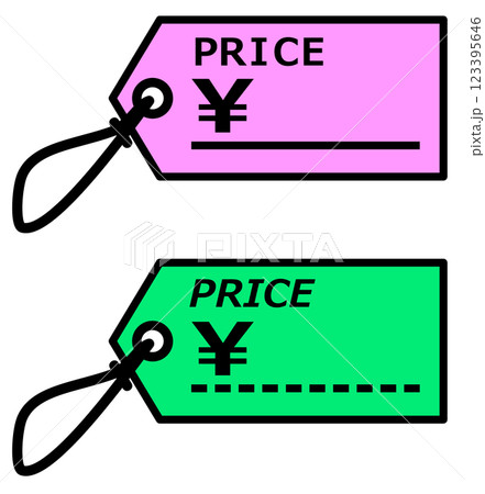 セール品やお得な商品の価格を表示する値札タグ 123395646