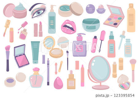 Beauty products set. Make up collection. 123395854