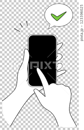 スマホを持つ女性の手 スマホを持つ女性の手 123396025