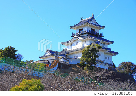 静岡県掛川市、掛川城天守閣の風景 123396100