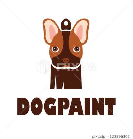 Dog and paint brush logo 123396302