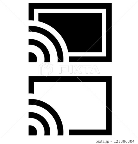 Screencast icon. Streaming sign. Screen cast symbol. flat style. Screencast icon. Streaming sign. Screen cast symbol. flat style. 123396304