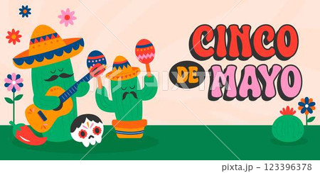 Cinco de Mayo Poster Panoramic Banner Background  123396378
