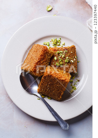 Sfouf - turmeric cake. Sfouf - turmeric cake. 123397440