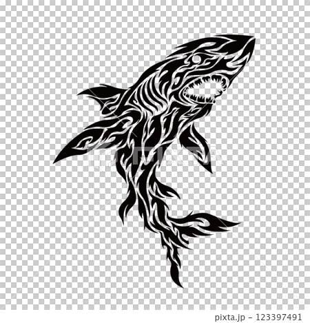 サメ トライバル サメ トライバル 123397491