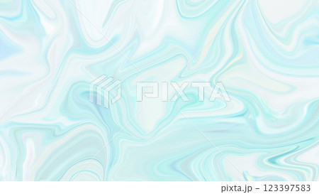 水色ブルーのグラデーションのマーブル模様の背景イラスト　綺麗上品な壁紙　青光沢感 123397583