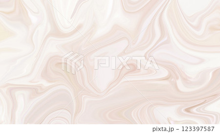 マーブル模様グラデーションの背景イラス　きれいベージュ色　モダン壁紙テクスチャー　上品エレガント光沢 123397587