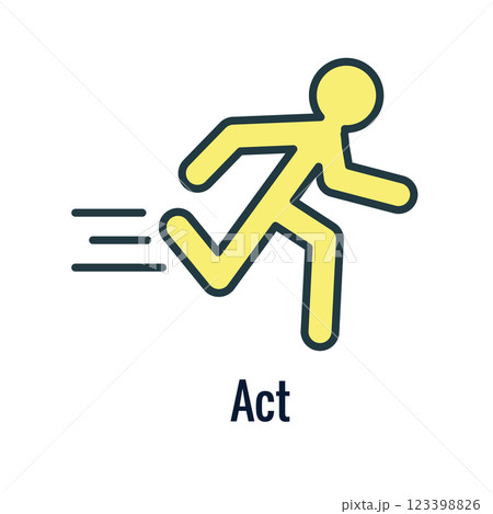 Act Concept for Plan Do Check Act Business Strategy  - Continuous Improvement PDCA 123398826