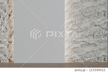 Decorative wall in an empty room. Background. 3d render	 123399422