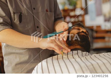 Enjoy a Relaxing and Invigorating Barber Experience with a Luxurious Close Shave Treatment 123401256