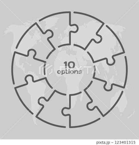 Circle diagram infographic in 10 steps or options Circle diagram infographic in 10 steps or options 123401315
