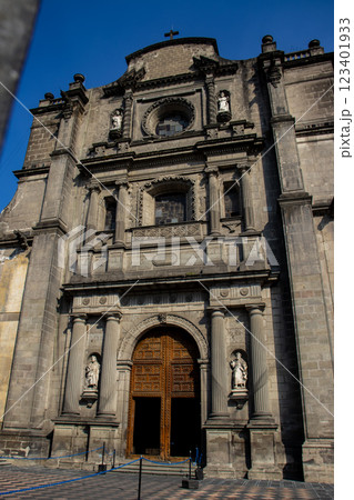 Detail of the beautiful architecture of the Metropolitan Cathedral in Mexico city. 123401933
