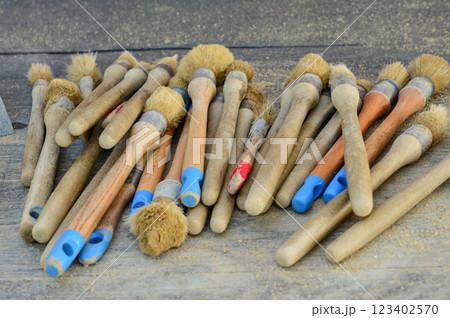 Many brushes for archaeological excavations Many brushes for archaeological excavations 123402570