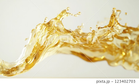 golden oil splash in motion, elegant fluid wave, floating droplets, ultra-detailed liquid physics, cinematic lighting, hyper-realistic studio shot, isolated on white background. golden oil splash in motion, elegant fluid wave, floating droplets, ultra-detailed liquid physics, cinematic lighting, hyper-realistic studio shot, isolated on white background. 123402703