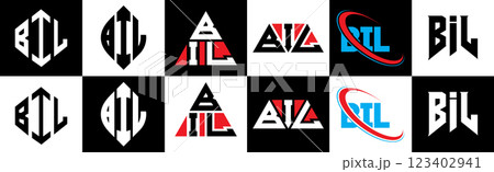 BIL letter logo design in six style. BIL polygon, circle, triangle, hexagon, flat and simple style with black and white color variation letter logo set in one artboard. BIL minimalist and classic logo BIL letter logo design in six style. BIL polygon, circle, triangle, hexagon, flat and simple style with black and white color variation letter logo set in one artboard. BIL minimalist and classic logo 123402941