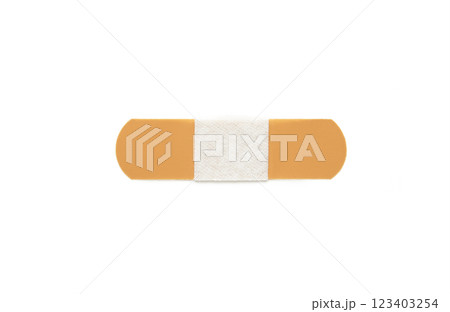 Adhesive bandage plaster isolated on white background. 123403254