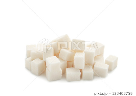 White sugar cubes isolated on white background. White sugar cubes isolated on white background. 123403759
