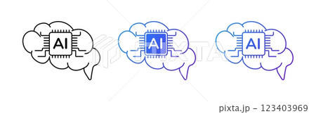Neuron inspired AI brain logo for modern tech designs. Neuron inspired AI brain logo for modern tech designs. 123403969