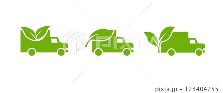 Green car with a leaf symbolizing eco friendly and sustainable transport. Green car with a leaf symbolizing eco friendly and sustainable transport. 123404255