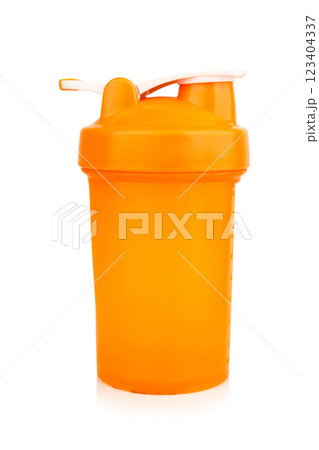 Shaker Bottle Whey Protein isolated on white background 123404337