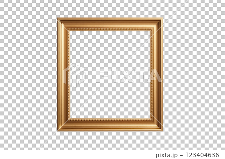 Gold square frame. Empty space for picture or text. Generated AI 123404636
