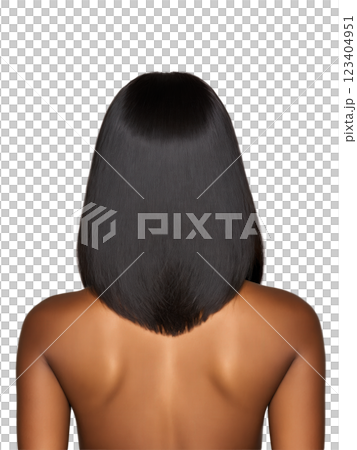 Straight, shoulder-length hair in dark red with subtle waves, worn by an African American woman aged 18-22 years old, for 123404951