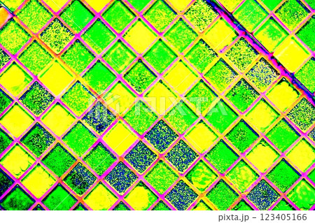 Repeating multi-colored squares, industrial translucent designs, changed colors. 123405166