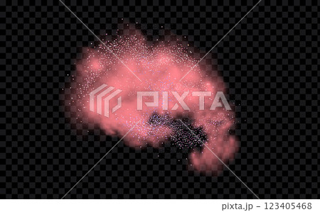 Pink powder dust with glittering shimmering swirls, shiny glitter design. Magical motion, sparkling lines on a black background. Pink powder dust with glittering shimmering swirls, shiny glitter design. Magical motion, sparkling lines on a black background. 123405468