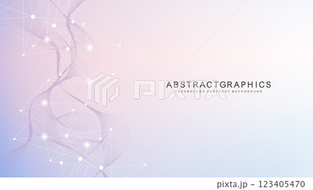 Structure molecule and communication. Dna, atom, neurons. Scientific concept for your design. Connected lines with dots. Medical, technology, chemistry, science background. Vector illustration 123405470