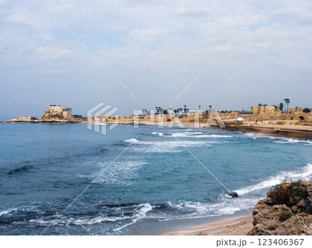 Caesarea national park on the Mediterranean coastline, Israel. Caesarea national park on the Mediterranean coastline, Israel. 123406367