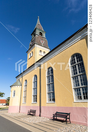 Skagen Church is a located in the historic town centre of Skagen, Denmark. Skagen Church is a located in the historic town centre of Skagen, Denmark. 123406428