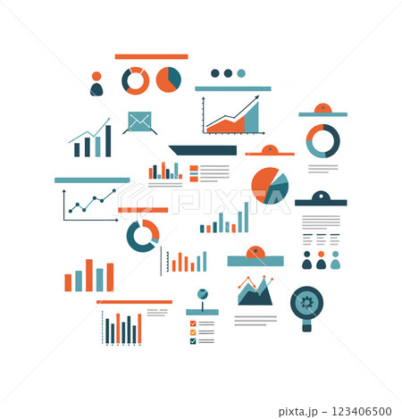Data visualization elements in flat design style vector art 123406500