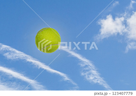 Tennis ball on white background. 123407779