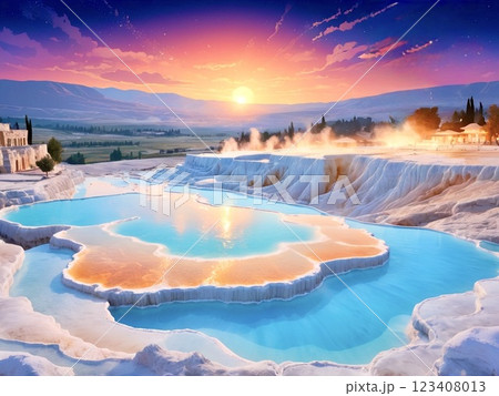 花火が上がる石灰段丘-4 花火が上がる石灰段丘-4 123408013