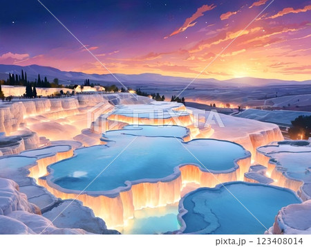 花火が上がる石灰段丘-5 花火が上がる石灰段丘-5 123408014