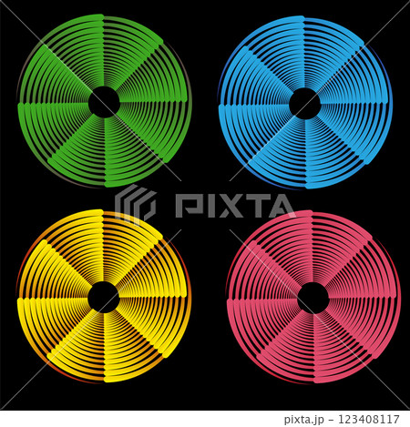Vector Circle Colorful Icon Isolated on Black Background Vector Circle Colorful Icon Isolated on Black Background 123408117
