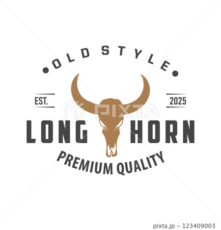 longhorn logo design symbol of strength and toughness horn illustration template symbol brand product 123409003