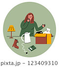 Home decluttering and organizing process 123409310
