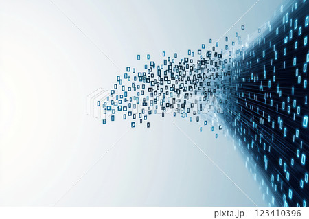 Digital data flowing in binary code, representing technology and information Digital data flowing in binary code, representing technology and information 123410396