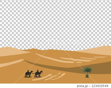 砂漠のシンプルな背景　フレームイラスト 123410549
