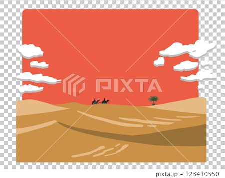 沙漠和紅色天空框架插圖的簡單背景 沙漠和紅色天空框架插圖的簡單背景 123410550