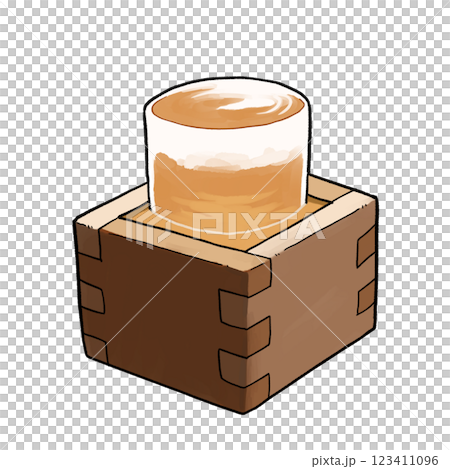 木製酒杯的插圖 123411096