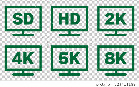 TV Resolution Icon Green TV Resolution Icon Green 123411188