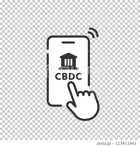Central bank digital currency CBDC smartphone payment icon Central bank digital currency CBDC smartphone payment icon 123411841